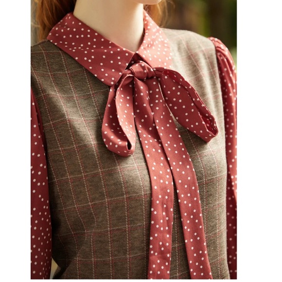 Modcloth New Always A Doll Retro Stretch Plaid Skater Dress Academia - Picture 2 of 15